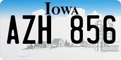 IA license plate AZH856
