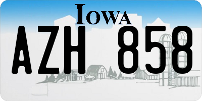 IA license plate AZH858