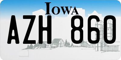 IA license plate AZH860