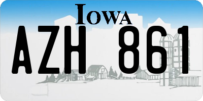 IA license plate AZH861