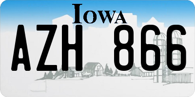 IA license plate AZH866