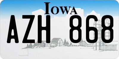 IA license plate AZH868