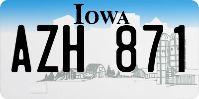 IA license plate AZH871