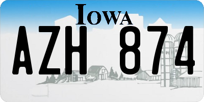 IA license plate AZH874
