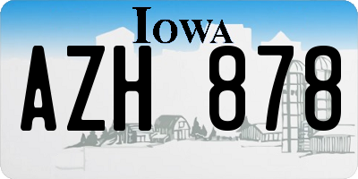 IA license plate AZH878