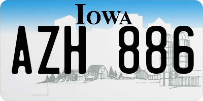 IA license plate AZH886