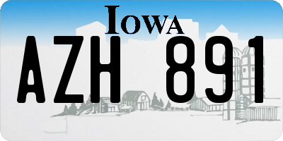 IA license plate AZH891