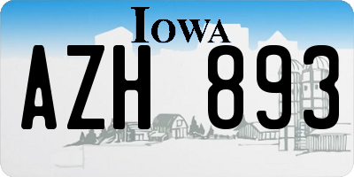 IA license plate AZH893