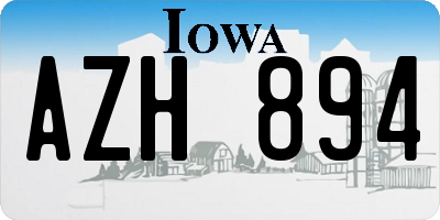 IA license plate AZH894