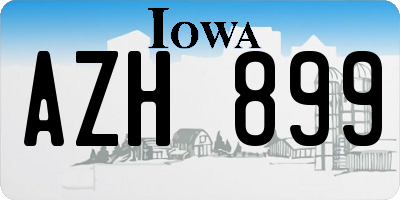IA license plate AZH899