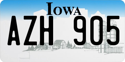 IA license plate AZH905
