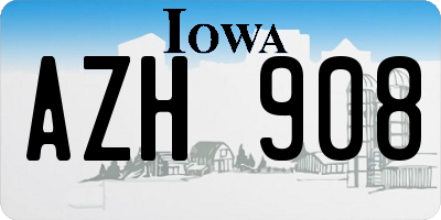 IA license plate AZH908