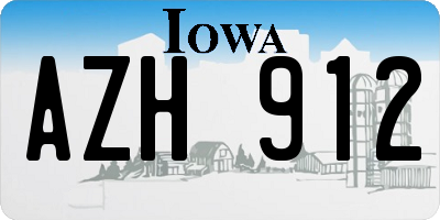 IA license plate AZH912