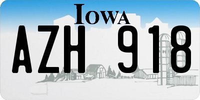 IA license plate AZH918