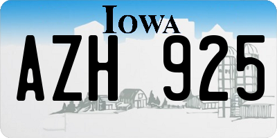 IA license plate AZH925