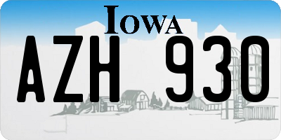 IA license plate AZH930