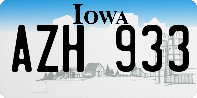 IA license plate AZH933