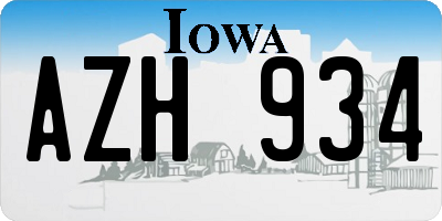 IA license plate AZH934