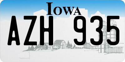 IA license plate AZH935