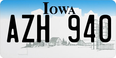 IA license plate AZH940