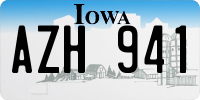IA license plate AZH941