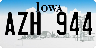 IA license plate AZH944