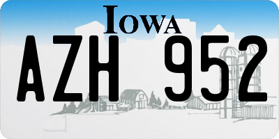 IA license plate AZH952