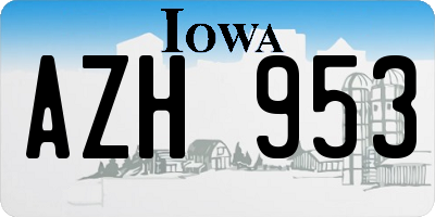 IA license plate AZH953