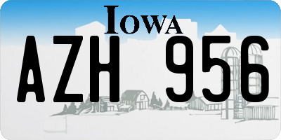 IA license plate AZH956