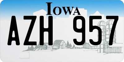 IA license plate AZH957