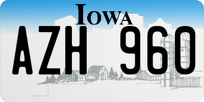 IA license plate AZH960