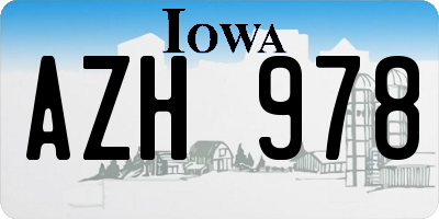 IA license plate AZH978