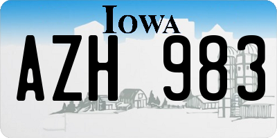 IA license plate AZH983