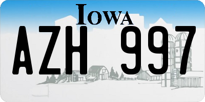 IA license plate AZH997
