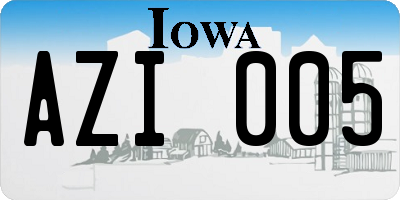 IA license plate AZI005
