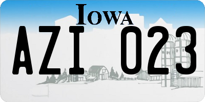 IA license plate AZI023
