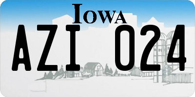 IA license plate AZI024