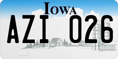 IA license plate AZI026