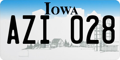 IA license plate AZI028