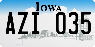 IA license plate AZI035