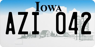 IA license plate AZI042