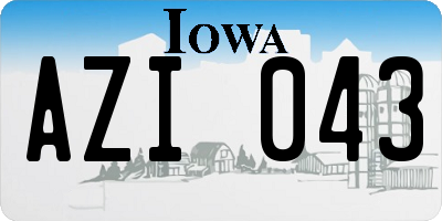 IA license plate AZI043