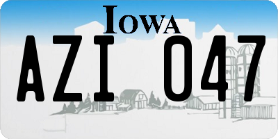 IA license plate AZI047