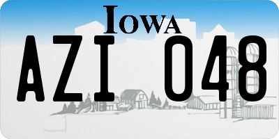 IA license plate AZI048