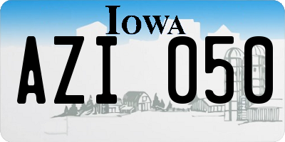 IA license plate AZI050