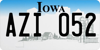IA license plate AZI052