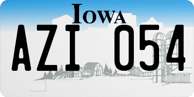 IA license plate AZI054