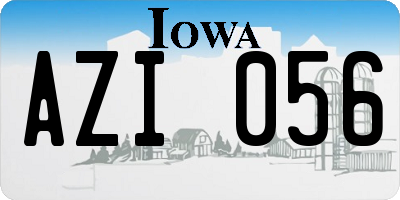 IA license plate AZI056