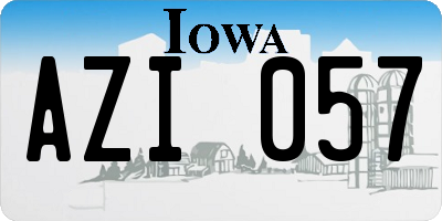 IA license plate AZI057