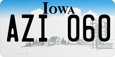IA license plate AZI060